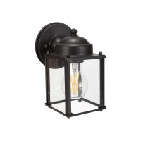 Lit-Path Outdoor Wall Lantern, Wall Sconce As Porch Lighting Fixture, E26 Medium Base 60W Max, Aluminum Housing Plus Glass, Bulbs Not Included, Etl Qualified, 1-Pack, Bronze Finish