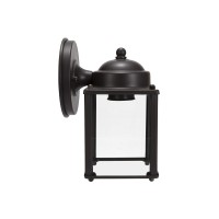 Lit-Path Outdoor Wall Lantern, Wall Sconce As Porch Lighting Fixture, E26 Medium Base 60W Max, Aluminum Housing Plus Glass, Bulbs Not Included, Etl Qualified, 1-Pack, Bronze Finish