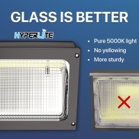 Hyperlite Led Wall Pack Light 120W With Dusk To Dawn Photocell And Glass Lens Led Security Flood Commercial And Industrial Outdo