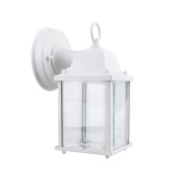 Lit-Path Outdoor Led Wall Lantern, Wall Sconce As Porch Light, 9.5W, 800 Lumen, Aluminum Housing Plus Glass, Matte White Finish, Etl Qualified, 5000K-Matte White Finish, 1-Pack