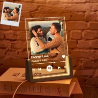 Veelu Custom Spotify Plaque Personalized Mothers Day Gifts For Mom - Customized Song Plaque With Picture Frame For Men Gifts For Girlfriend Boyfriend - Night Light Birthday Gifts For Her Him Couples