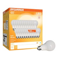 Sylvania Led A19 Light Bulb, 60W Equivalent, Efficient 9W, Cec Compliant, 10 Year, Non-Dimmable, 2700K, 800 Lumens, 90 Cri, Soft White - 24 Pack (Package May Vary)