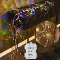 Hairui Lighted Birch Garland Battery Operated With 8 Function 48 Warm White And Multi Color Lights 6Ft, Pre Lit Garland For Fireplace Christmas Holiday Decoration Indoor Outdoor