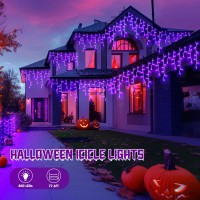 Jmexsuss 800 Led Purple Halloween Icicle Lights Outdoor 776 Ft Purple Icicle Lights Indoor Plug In With Remote Purple Christm