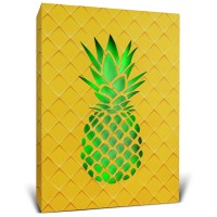 Cota Global Pineapple Light Up Led Wall Art - Fun Changing Color Led Light Up Picture Art For Bedroom, Modern Wall Hang Living Room Art, Fruit Wall Art Nightlight - 16X12 Inch