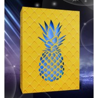 Cota Global Pineapple Light Up Led Wall Art - Fun Changing Color Led Light Up Picture Art For Bedroom, Modern Wall Hang Living Room Art, Fruit Wall Art Nightlight - 16X12 Inch