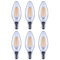 Ecosmart 60-Watt Equivalent B11 Dimmable Energy Star Clear Glass Filament Led Vintage Edison Light Bulb Bright White (6-Pack)