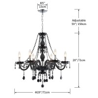 Saint Mossi Chandelier Modern K9 Crystal Chandelier Light Black Crystal Light Fixture For Dining Room Bathroom Bedroom Livingro