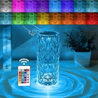 Dott Arts Crystal Lamp Rgb Color Changing Night Light Table Lamp,16 Colors &4 Modes Romantic Rose Diamond Home Decor Touch Crystal Table Lamp,Usb Bedside Lamp For Bedroom Living Room For Kids