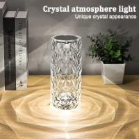 Dott Arts Crystal Lamp Rgb Color Changing Night Light Table Lamp,16 Colors &4 Modes Romantic Rose Diamond Home Decor Touch Crystal Table Lamp,Usb Bedside Lamp For Bedroom Living Room For Kids