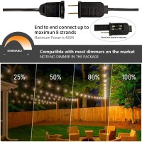 Rtty Outdoor String Lights 200Ft 2 Pack 100Ft G40 Led Patio Lights With 52Pcs Plastics Bulbs Waterproof Shatterproof Dimmable G