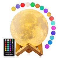 Gdpets Moon Lamp, 16 Colors Moon Night Light With Stand & Remote &Touch Control And Usb Rechargeable Decorative Light Up Moon Lamp For Baby Kids Lover Birthday Party Gifts(7.1 Inch)