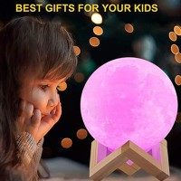 Gdpets Moon Lamp, 16 Colors Moon Night Light With Stand & Remote &Touch Control And Usb Rechargeable Decorative Light Up Moon Lamp For Baby Kids Lover Birthday Party Gifts(7.1 Inch)