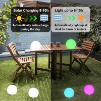 8-In Solar Globe Light Outdoor Waterproof Solar Ball For Garden, 16 Rgb Color Changing Solar Glowing Ball Light W/Remote, Landscape Lighting Mood Lamp W/Ground Stake For Patio Yard Pathway Party Decor