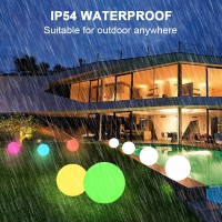 8-In Solar Globe Light Outdoor Waterproof Solar Ball For Garden, 16 Rgb Color Changing Solar Glowing Ball Light W/Remote, Landscape Lighting Mood Lamp W/Ground Stake For Patio Yard Pathway Party Decor