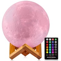 Moon Lamp Moon Night Light,16 Colors Moon Light With Stand & Remote &Touch Control And Usb Rechargeable Decorative Lamp For Girls Kids Christmas Party Gift(6 Inch)