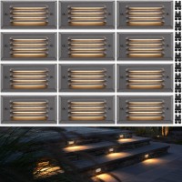 Sunvie Low Voltage Step Lights Outdoor 5W Led Stair Lights With Horizontal Louver Faceplate Deck Lights For Steps Stairs Fences