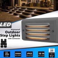 Sunvie Low Voltage Step Lights Outdoor 5W Led Stair Lights With Horizontal Louver Faceplate Deck Lights For Steps Stairs Fences