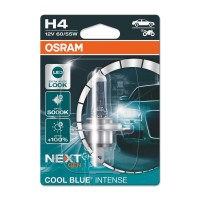 Osram Cool Bluea Intense H4, +100% More Brightness, Up To 5,000 K, Halogen Headlight Lamp, Led Look, Single Blister (1 Bulb)