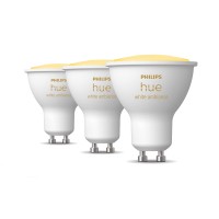 Philips Hue White Ambiance Smart Spotlight 3 Pack Led [Gu10 Spotlight] - 350 Lumens (50W Equivalent). Compatible With Alexa, Google Assistant And Apple Homekit