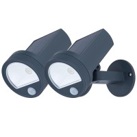 Ume 2 Pack Solar Motion Sensor Outdoor Led Wall Light Ip65 Waterproof Modern Wall Sconce 4000K 500Lm 120 Sensing Angle Dusk