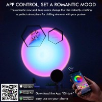 Youoklight Sunset Lamp Sunset Projector Lamp Sunset Light With App Control 16 Colors Brightness Adjustable Remote Control Usb C