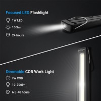 Drprepare Magnetic Work Light 4500Mah Led Work Light Rechargeable 700 Lumens Cob Mechanic Work Light Folding Work Light For