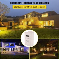 Vevor 300W Pool Light Transformer, 120V Ac To 12V Multi-Tap Low Voltage Transformer For Pool/Spa/Landscape Lighting, Path Light, Led Compatible