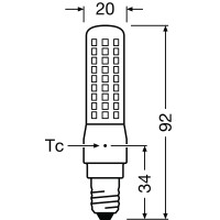 Osram Led Superstar Special T Slim, Dimmable Slim Led Special Lamp, E14 Base, Warm White (2700K), Replacement For Conventional 60W Lamp, 1-Pack