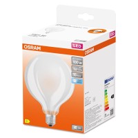 Osram Led Star Globe95, Matte Filament Led Lamp In Globe Shape With 95Mm Diameter, E27 Base, Cool White (4000K), 1521 Lumen, Replaces Conventional 100W Bulbs, 1-Pack