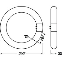 Osram Led T9 Tube, Cool White (4000K), 1200 Lumen, Replacement For Conventional 22W-T9 Fluorescent Tubes