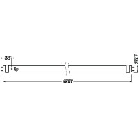 Osram Led Tube Substitube Pure With G13 Base, Length: 0.6 Meter, Daylight White (6500K), 6.6W, Replacement For Classic 18W Fluorescent Tubes, 8-Pack