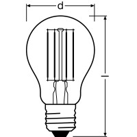 Osram Led Base Classic A75, Clear Filament Led Lamps Made Of Glass For E27 Base, Bulb Shape, Cool White (4000K), 1055 Lumen, Replaces Conventional 75W Bulbs, Box Of 3