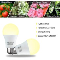 6 Pack Grow Light Bulb Indoor Grow Light,A19 Full Spectrum Plan Light Bulb,E26 110V 9W Grow Bulb Replace Up To 100W, Plant Light Bulb For Indoor Plants, Flowers, Greenhouse, Indore Garden, Hydroponic