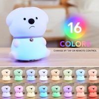 Cute Night Lights For Kids Room, Silicone Lamp For Toddler Girls Boys Bedroom, Portable Animal Night Light, Christmas Gifts For Baby, Puppy Led Light With Remote Control Rechargeable Color Changing