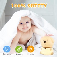 Cute Night Lights For Kids Room, Silicone Lamp For Toddler Girls Boys Bedroom, Portable Animal Night Light, Christmas Gifts For Baby, Puppy Led Light With Remote Control Rechargeable Color Changing