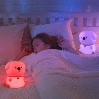 Cute Night Lights For Kids Room, Silicone Lamp For Toddler Girls Boys Bedroom, Portable Animal Night Light, Christmas Gifts For Baby, Puppy Led Light With Remote Control Rechargeable Color Changing