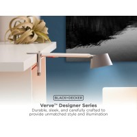 Black+Decker Verve Designer Led Clamp Light, Fits Shelves, Cubicles & Headboards, True White Led + 16M Rgb Colors