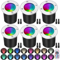 Eleglo Landscape Inground Lighting,10W Rgb Low Voltage Landscape Lights Color Changing Led Landscape Well Lights, Rgb Led Wall Washer Light For Christmas Decorative For Garden Patio Party(6Pack)