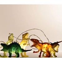 Yeamar Led Dinosaur String Lights Dinosaur Room Decor For Boys Dinosaur Lamp Christmas Party Supplies Dinosaur Battery Operated Lights For Tent Garden Patio Holiday Tree Decorative (8Led 5.6Ft)