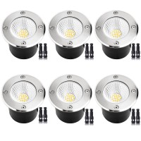 Eleglo 7W Led Landscape Well Lights, Low Voltage Landscape Ground Lights,12V/24V Landscape Lighting,Ip67 Waterproof Outdoor Inground Lights For Garden Tree Uplights,Deck,Yard,Patio 6Pack(Warm White)