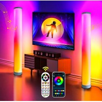 Rgb Floor Lamp 2 Pack, Color Changing Corner Lamps Music Sync With Remote & Smart App Control, Modern Led Floor Lamps 1600 Million Dimmable, 200+ Scene Modes Standing Lamp For Bedroom/Living Room