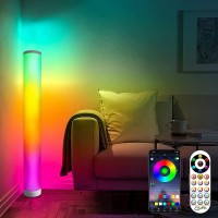 Surled Rgb Floor Lamp, Modern Floor Lamp Music Sync Color Changing With Remote Control App Control, Rgb Color Changing Floor Lamps 16 Million Dimmable, 200+ Scene Modes For Bedroom/Living Room