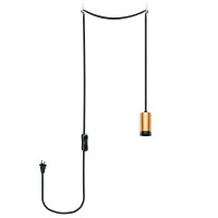 Next Glow 10Ft Pendant Light Cord Vintage Socket And Woven Fabric Cord Pendant Light Kit With Switch And Plug, Pendant Lamp Cord Diy Single Hanging Light Fixtures Standard E26 Socket Bulb Not Included