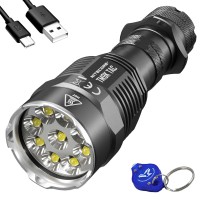 Nitecore Tm9K Tac Tactical Flashlight, 9800 Lumen Usb-C Rechargeable High Lumen Super Bright With Lumentac Keychain Light