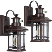 Wihtu 2 Packs Motion Sensor Wall Lights Dusk To Dawn Outdoor Light Fixtures Wall Mount Oil Rubbed Bronze Front Porch Light Le