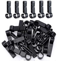 20 Pcs Plastic Lightweight Helmet Clips Attachment Head Light Clamps Black Set Headlamp Hard Hat Safety Cap Hook Outdoor Tools