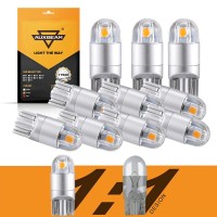 Auxbeam T10 W5W 168 194 Led Bulb Amber 3030 Chip 2SMD High Performance Dashboard light Features Super bright long service life low power consumption Faster onoff response time produces less heat 360 degree all around coverage Base Type T10 constant no pol