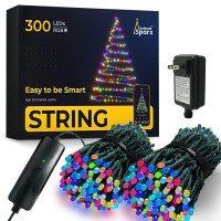 Linkedsparx Led Christmas Lights, 300 Led 78.5Ft App-Controlled Smart Indoor String Lights With Green Wire, 5 Music Modes For Party Holiday Wedding Decoration