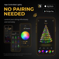 Linkedsparx Led Christmas Lights, 300 Led 78.5Ft App-Controlled Smart Indoor String Lights With Green Wire, 5 Music Modes For Party Holiday Wedding Decoration